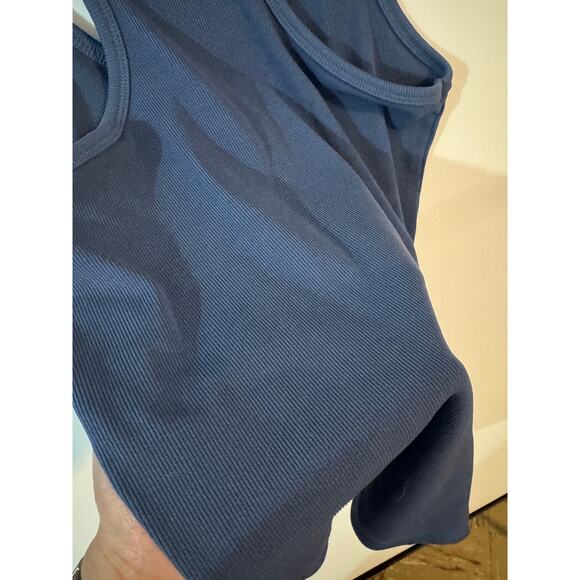 BLVD Ribbed Racerback Tank – Large - Steel/Slate Blue - Picture 4 of 6